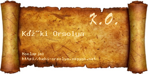 Kéki Orsolya névjegykártya